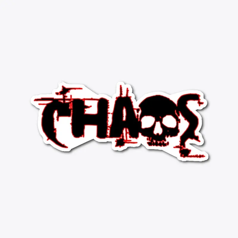 Chaos black and red sticker