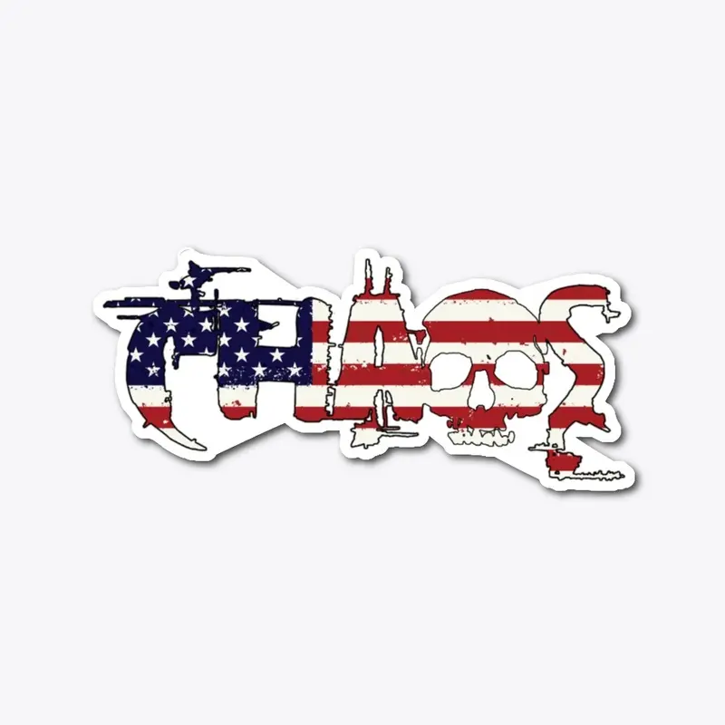 Chaos american flag sticker